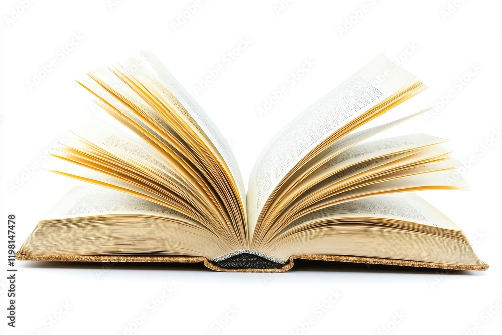 Old book displayed alone on a white backdrop Old book displayed alone on a white backdrop