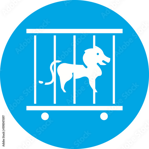 Lion in Cage icon single vector illustration