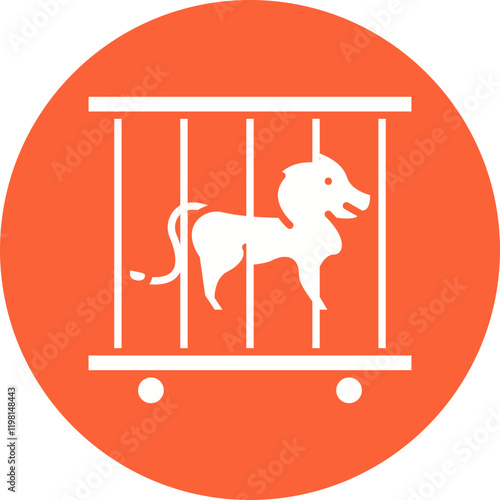 Lion in Cage icon single vector illustration