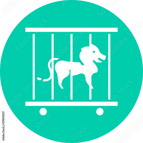 Lion in Cage icon single vector illustration