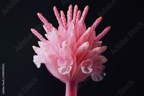 Pink bloom of Justicia carnea also known as the Brazilian plume flower is a member of the Acanthaceae family photo