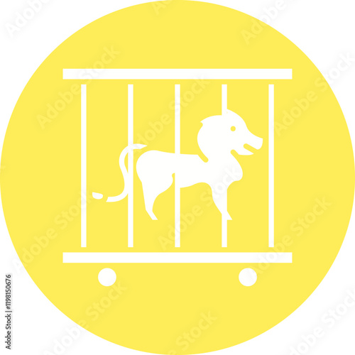 Lion in Cage icon single vector illustration