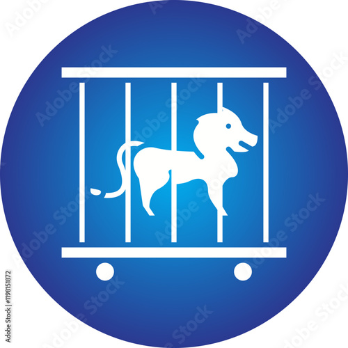 Lion in Cage icon single vector illustration