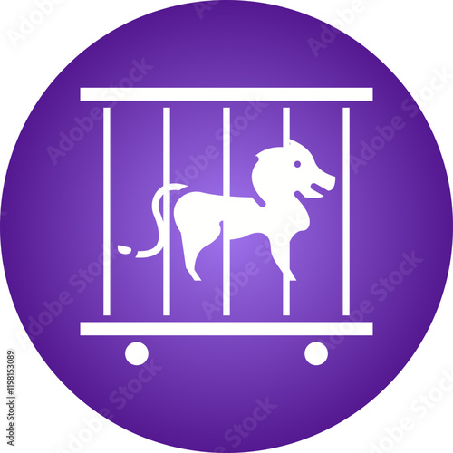 Lion in Cage icon single vector illustration