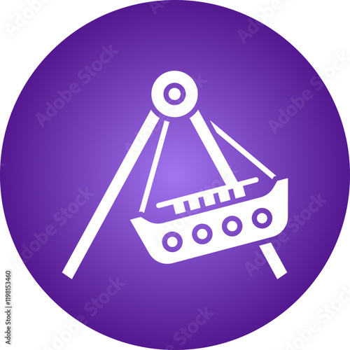 Boat Swing icon single vector illustration