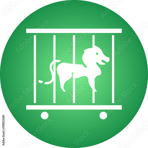 Lion in Cage icon single vector illustration