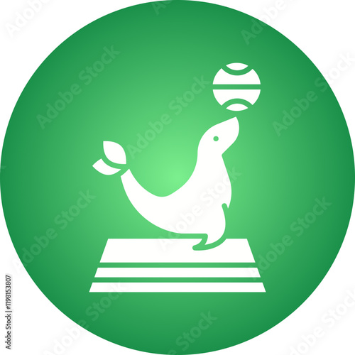 Sea Dog Performing icon single vector illustration