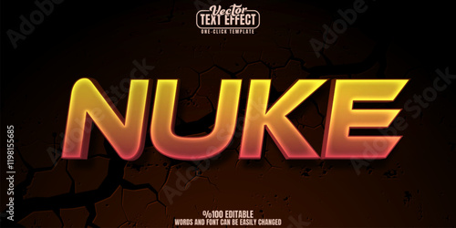 Nuke editable text effect, customizable bomb and game 3d font style