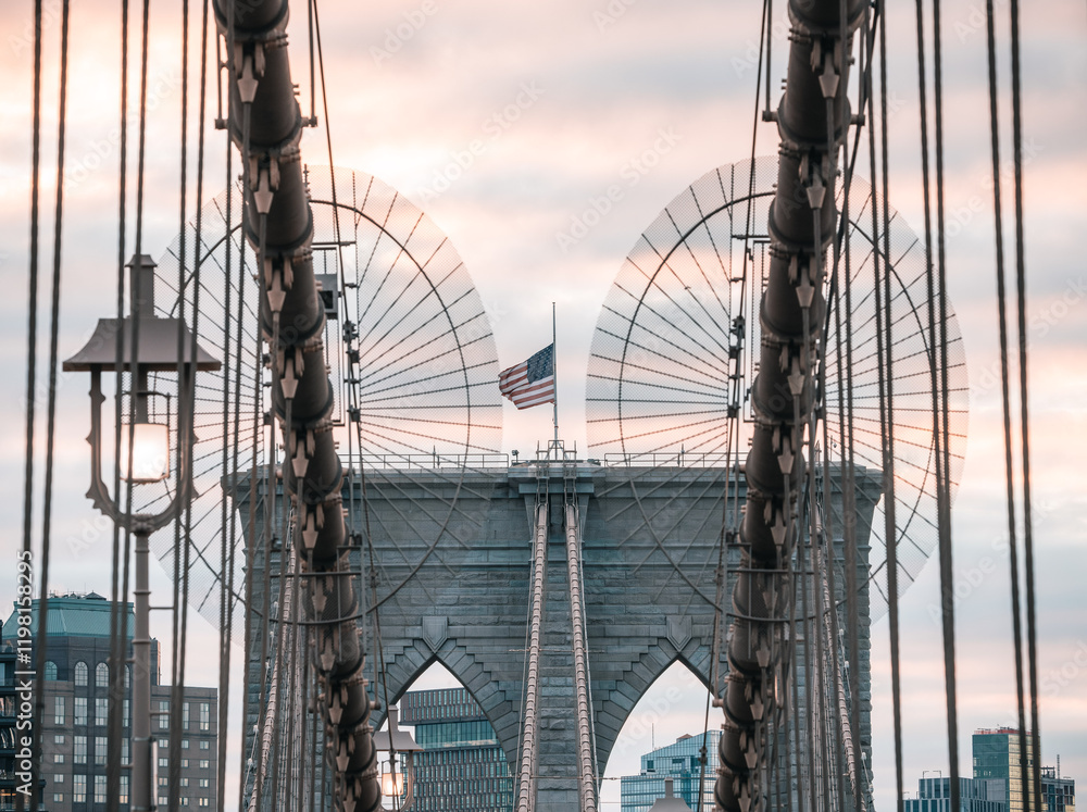 Fototapeta premium Brooklyn Bridge New York at evening