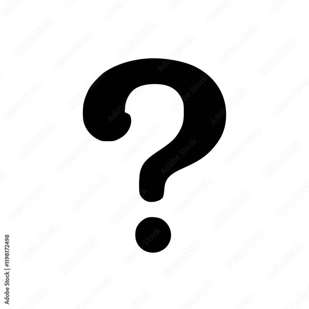 Black Silhouette of a Questionmark Black Silhouette of a Questionmark