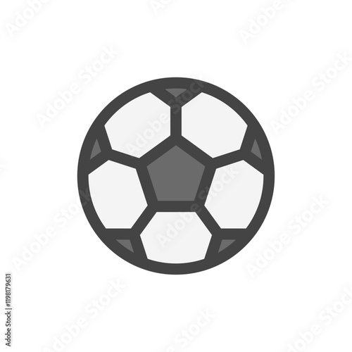 カラースポーツ関連の単品アイコン　サッカーボール