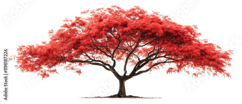 [Vibrant red bonsai trees on black background] Vibrant Red Bonsai Tree against Dark Background for Minimalist Home Decor & Digital Design Inspiration