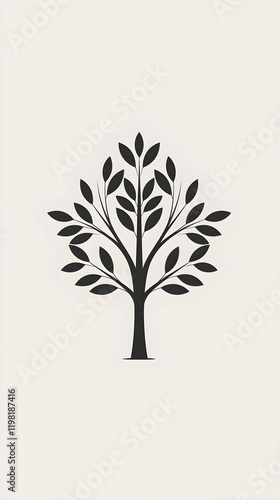 Elegant Abstract Tree Logo Mark Representing Growth and Nature in a Minimalistic Design