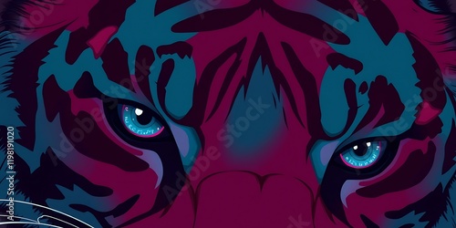Vector illustration of a scary tribal monster face with floral and horror elements