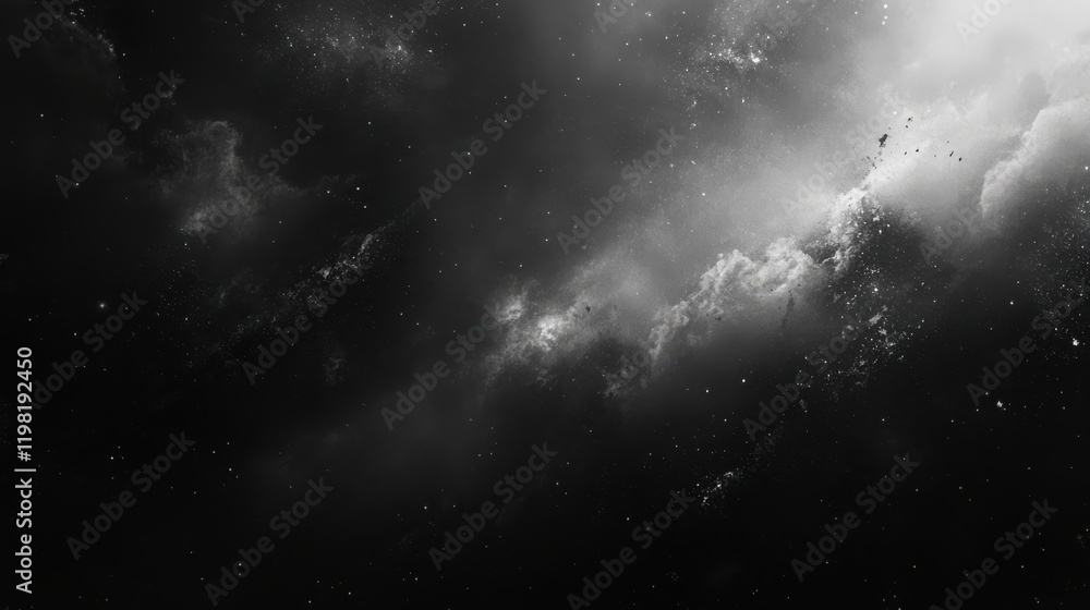 Obraz premium Monochromatic cosmic landscape