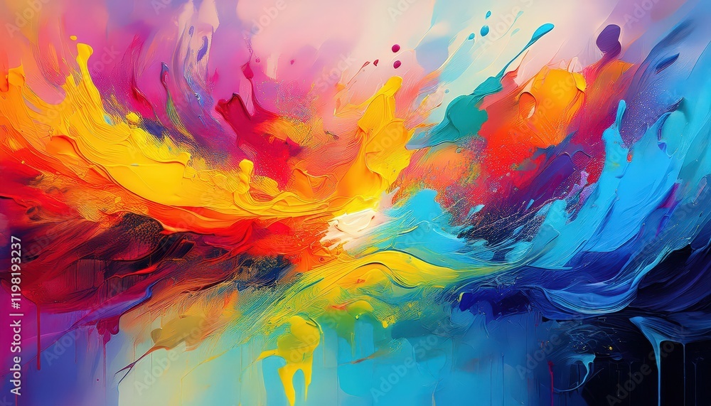 Vibrant Abstract Painting Illustration A Kaleidoscope of Colors and Textures in a Generative AI Artwork Vibrant Abstract Painting Illustration A Kaleidoscope of Colors and Textures in a Generative AI Artwork