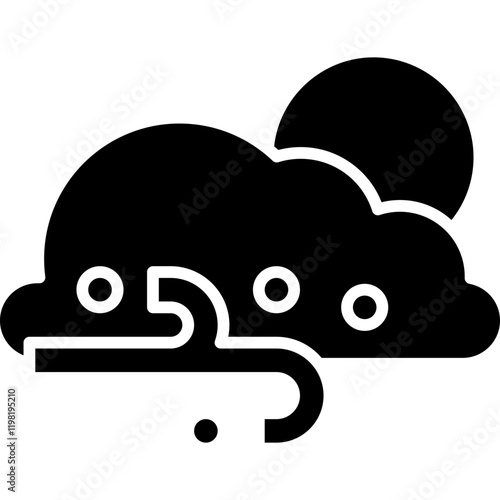 Cloudy Gusts icon single vector illustration