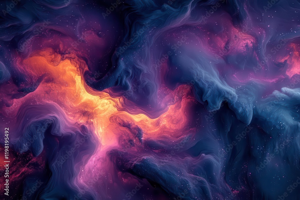 abstract fluid art background with swirling vibrant colors, iridescent purple and teal gradients, ethereal smoke-like patterns, high resolution digital art