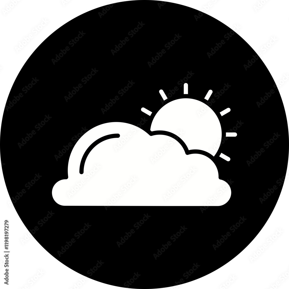 Partly Sunny icon single vector illustration Partly Sunny icon single vector illustration