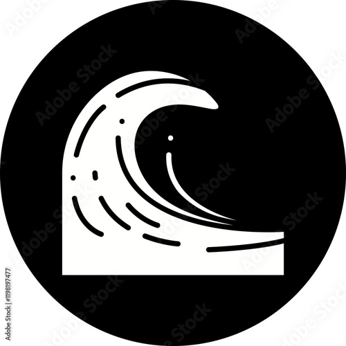 Tsunami icon single vector illustration