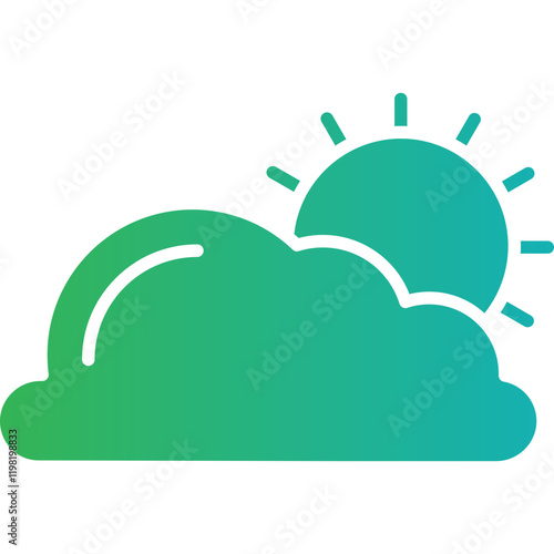 Partly Sunny icon single vector illustration