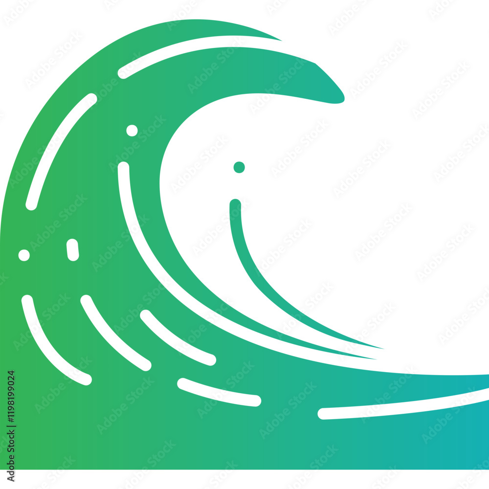 Obraz premium Tsunami icon single vector illustration