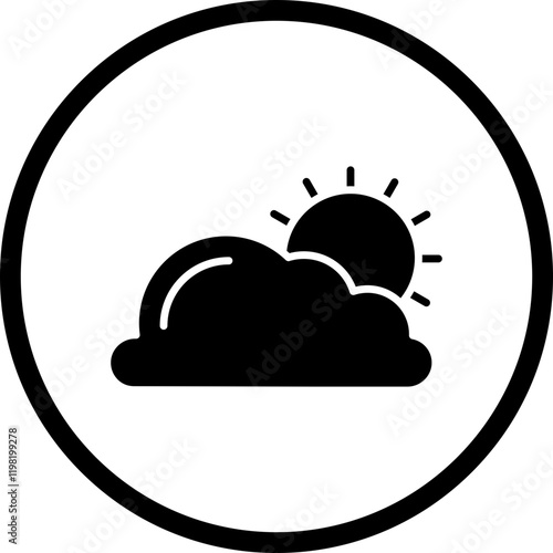 Partly Sunny icon single vector illustration