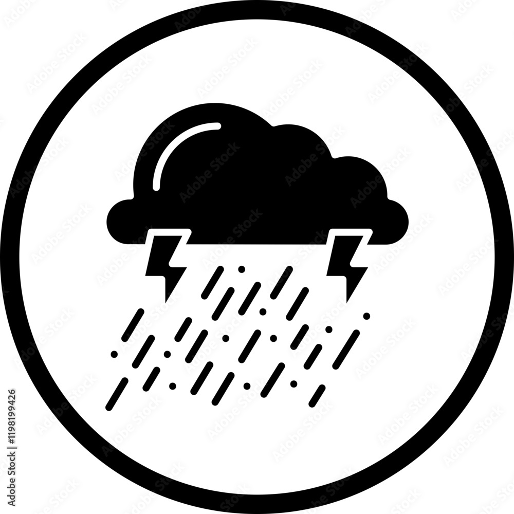 Thunderstorm icon single vector illustration Thunderstorm icon single vector illustration