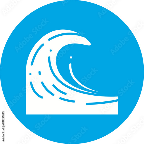 Tsunami icon single vector illustration
