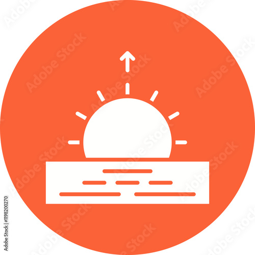 Sunrise icon single vector illustration