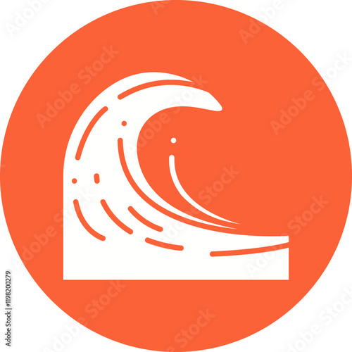 Tsunami icon single vector illustration