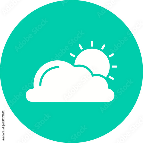 Partly Sunny icon single vector illustration