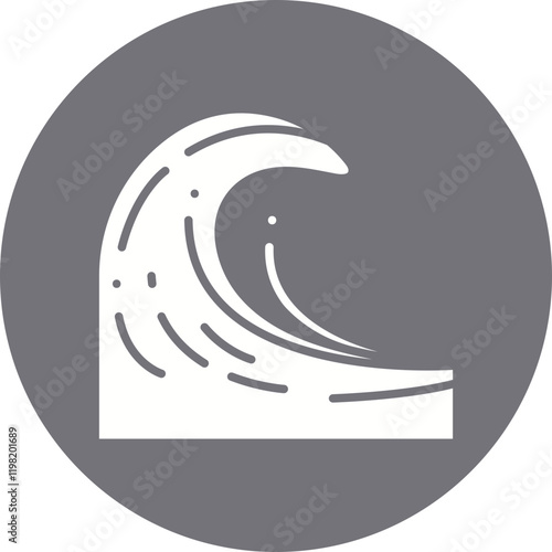 Tsunami icon single vector illustration