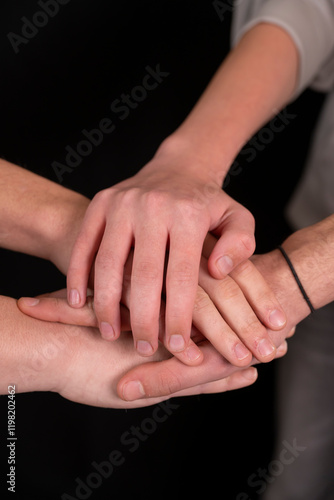 groupe de main, ensemble, groupe et amitié