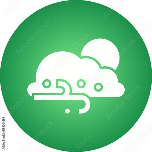 Cloudy Gusts icon single vector illustration