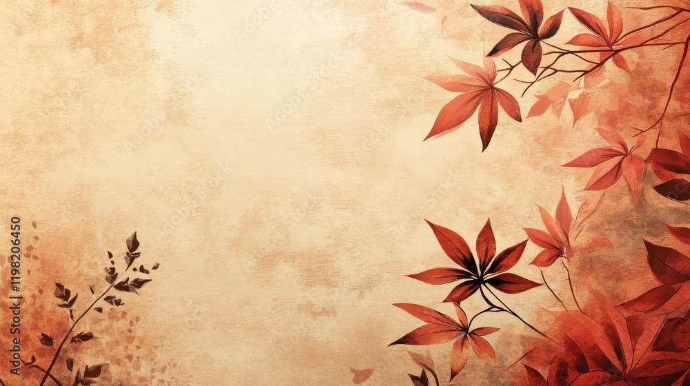 Autumn Leaves on Antique Paper Autumn Leaves on Antique Paper