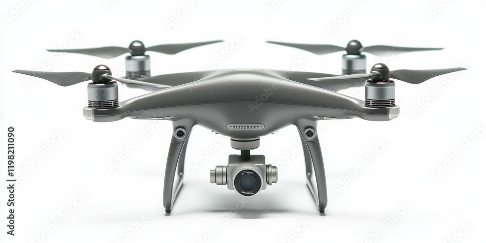 A sleek, modern drone with four propellers and a camera, designed for aerial photography and videography. A sleek, modern drone with four propellers and a camera, designed for aerial photography and videography.