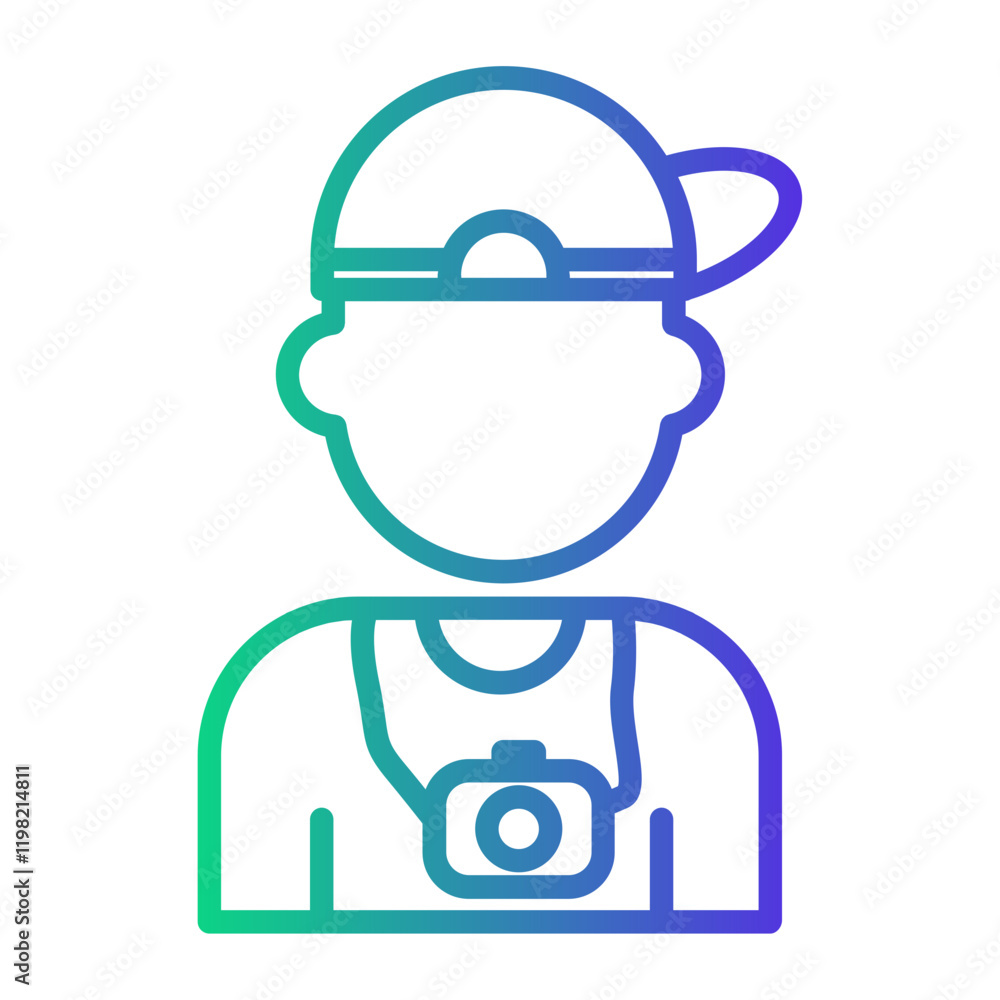 photographer Line Gradient Icon photographer Line Gradient Icon