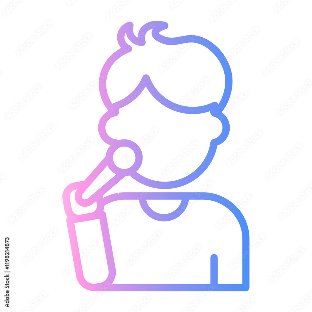 singer Line Gradient Icon singer Line Gradient Icon