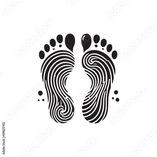 Black Color ManWoman Footprint silhouette design Vector Illustration, Solid White Background (1).eps