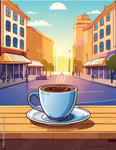 Cup of coffee on the street