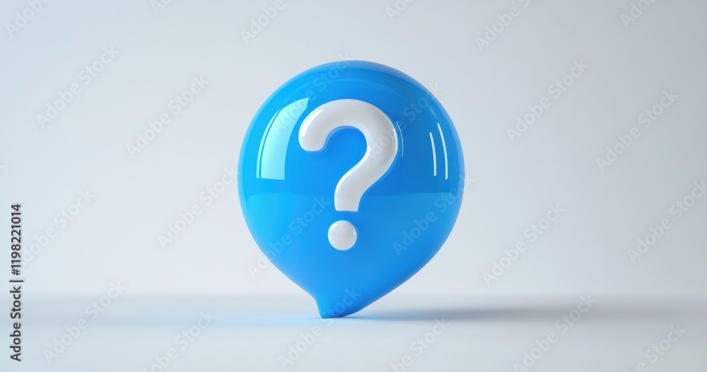 3D Blue Question Mark Icon Sign for FAQ, Help, Solution, Information and Support Illustration on White Background 3D Blue Question Mark Icon Sign for FAQ, Help, Solution, Information and Support Illustration on White Background