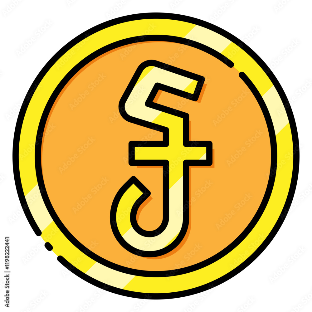 Cambodian Riel Currency Symbol Filled Icon Cambodian Riel Currency Symbol Filled Icon