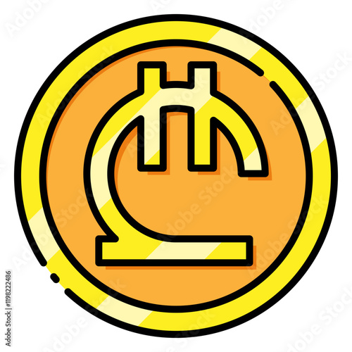 Georgian Lari Currency Symbol Filled Icon