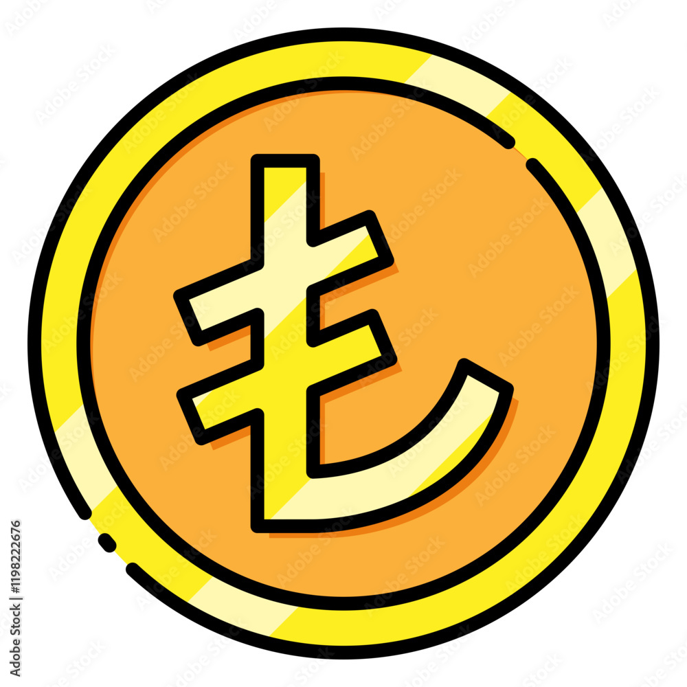 Turkish Lira Currency Symbol Filled Icon Turkish Lira Currency Symbol Filled Icon