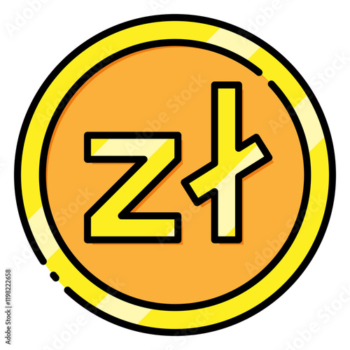 Polish Zloty Currency Symbol Filled Icon