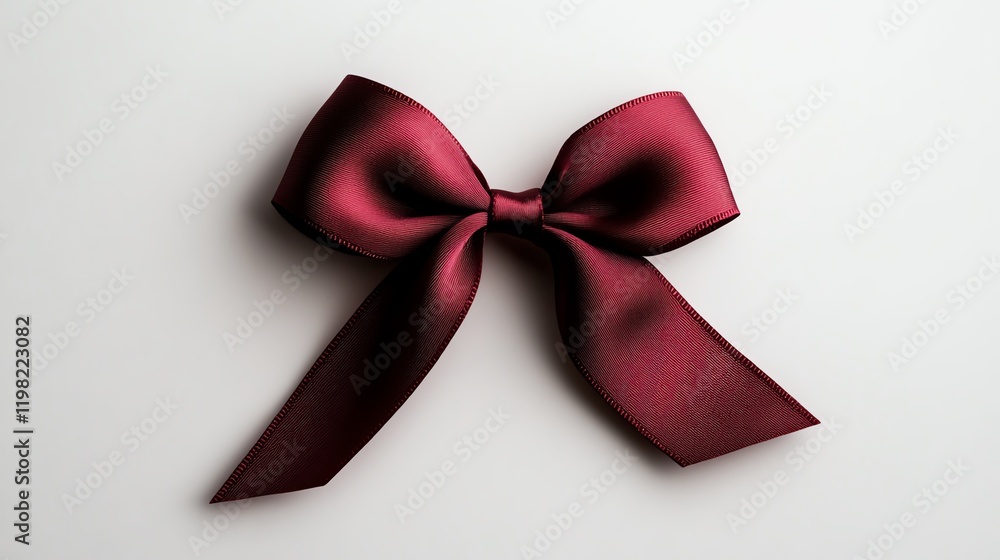 An elegant burgundy satin bow displayed on a plain background, perfect for gift wrapping and decoration ideas. An elegant burgundy satin bow displayed on a plain background, perfect for gift wrapping and decoration ideas.