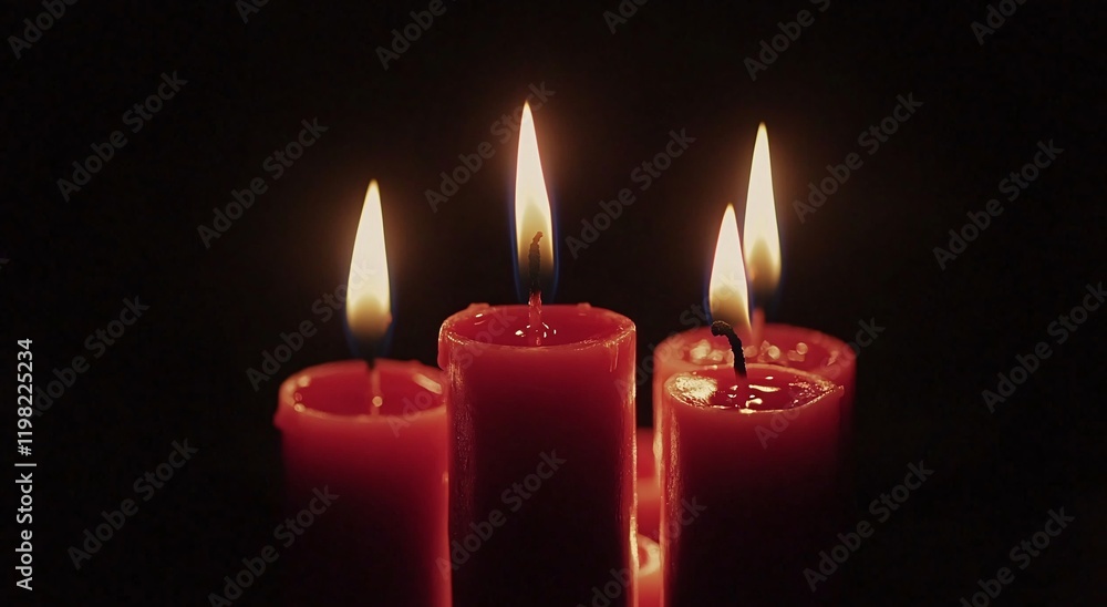 red burning candle