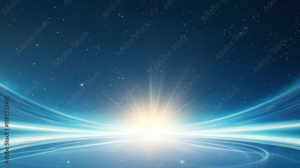 The technological background of blue starry sky shining The technological background of blue starry sky shining
