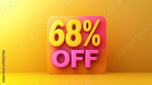 68% off sale discount promotion offer. photo